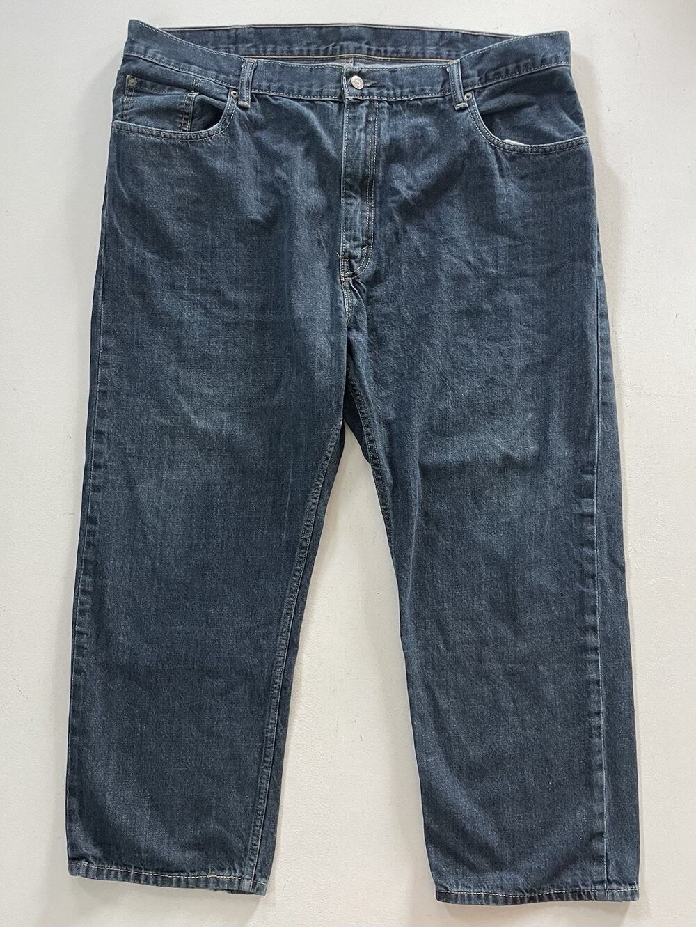 Levi's Men’s Denim Blue Jeans 44 x 30 Dark Wash Relaxed Fit Straight Preppy